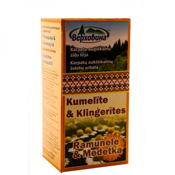 Zāļu tēja KUMELĪTE & KLIŅĢERĪTES 20x1