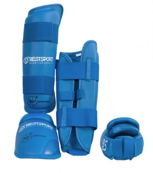 Best Sport Защита голени и стопы Shin-step Protection WKF синяя