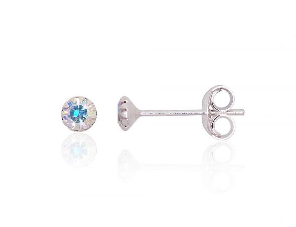 Серебряные серьги-пуссеты #2202663_CZ-MIXW, Серебро 925°, Цирконы. Вес: 0.3
