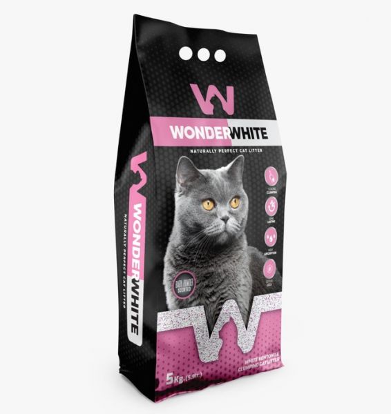Wonder White Baby Powder Clumping Cat Litter - комкующийся наполнитель для кошачего туалета c ароматом детской присыпки 5,9L/ 5kg (8682162004700)