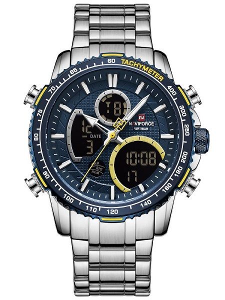 NAVIFORCE Vīriešu rokas pulkstenis NF9182 - (ZN118B) + BOX tumši zila/sudraba
