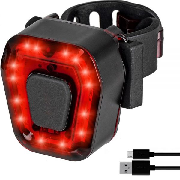Velosipēda aizmugurējais lukturis USB (P14494)