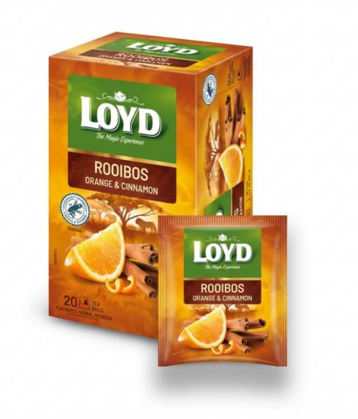 Sarkanā tēja LOYD ar apelsīniem un kanēli, 20x2 g (450-11639)