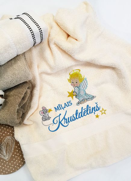 LUX frotē dvielis ar izšuvumu MĪĻAIS