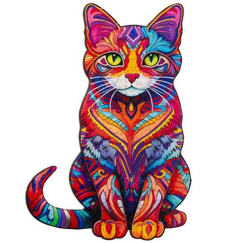 Деревянный пазл Премиум Кот 130 деталей 38x24 см (P22878)