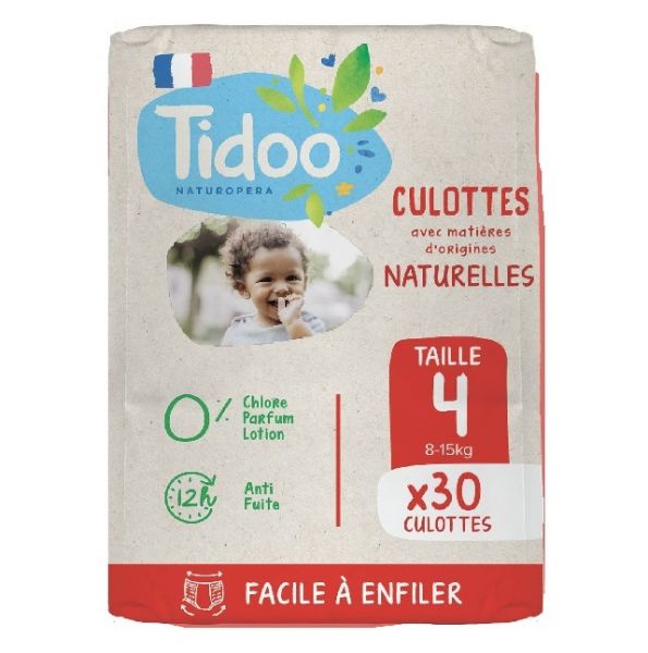 Tidoo Nature Подгузники-трусики ЭКО Размер 4/M - (8-15kg) 30 gab. jumbo pack