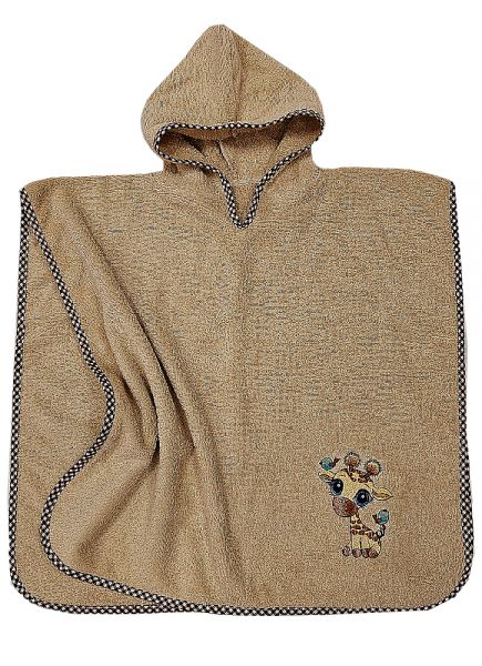BĒRNU DVIELIS PONČO ŽĪRAFĒNS BEIGE