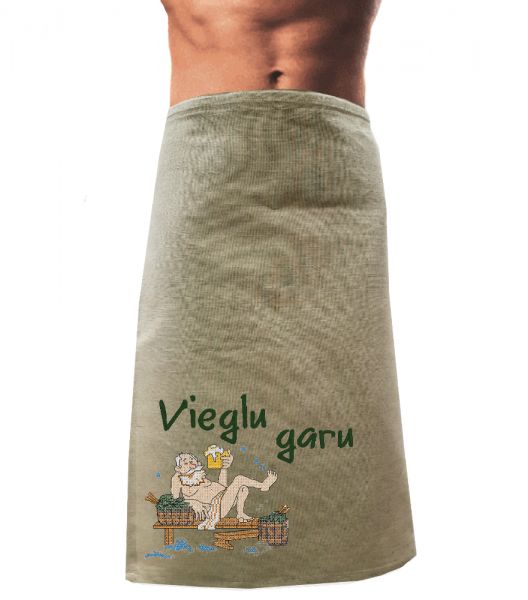 Мужская льняная банная юбка с вышивкой Vieglu garu (1627)