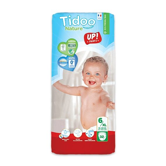 Tidoo Nature Подгузники-трусики ЭКО Размер 6/XL - (16-30kg) 32 gab. jumbo pack
