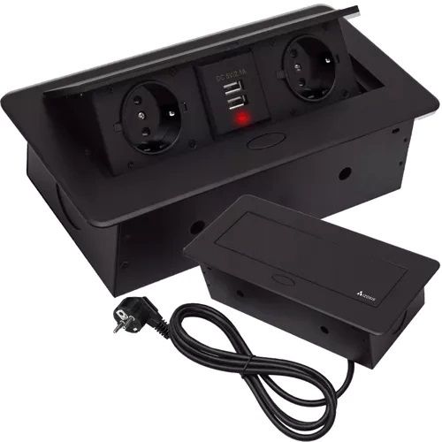 Розетка скрытая в столешнице USB двойная (код товара P21446)