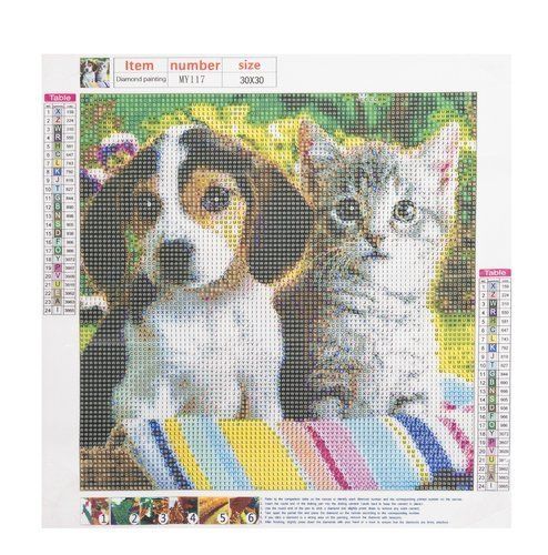 Алмазная мозайка Щенок и котенок (P16215)