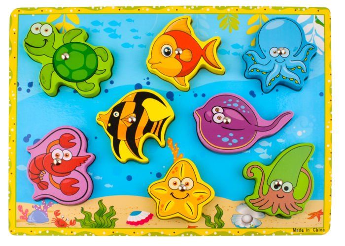Деревянная развивающая игра-рыбалка на магнитах (P7796)