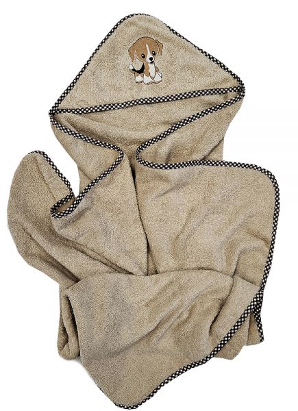 BĒRNU DVIELIS AR KAPUCI KUCĒNS BEIGE