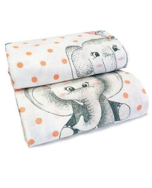 Kokvilnas autiņš 85x85 cm ELEPHANTS