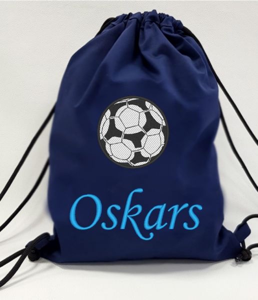 Детская спортивная сумка с персональной вышивкой Футбольный мяч (SP08)