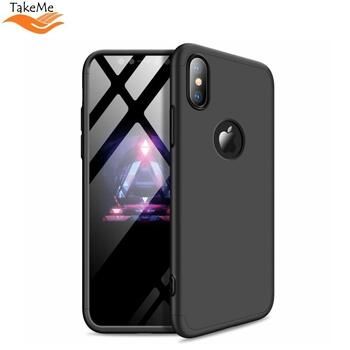TakeMe Тонкий Чехол с защитой на 360 градусов из 3 частей для Apple iPhone Xs Max Черный (TM-3P-IPXsM-BK)