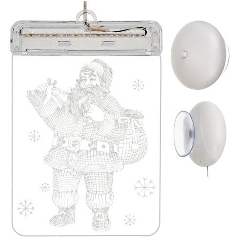 Vitrāža LED 3D Santa Ziemassvētku dekors