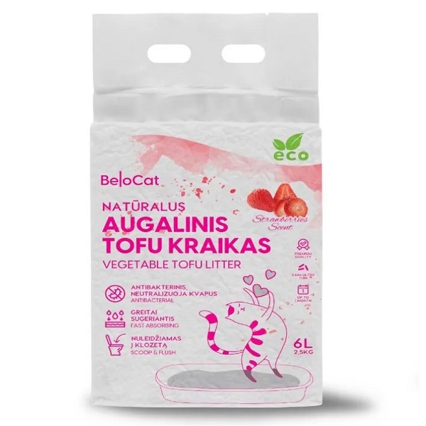 BelCat Tofu Clumping Cat Litter Strawberry