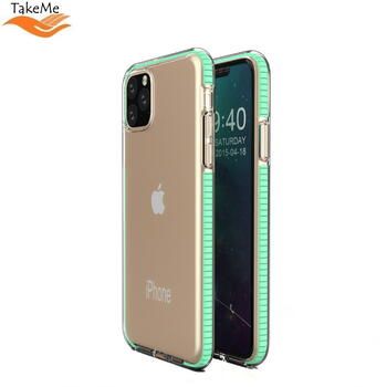 TakeMe Прозрачный TPU чехол-крышка с цветной рамкой для Apple iPhone 11 Pro Max Ментоловый (TM-TRCF-IP11PM-MI)