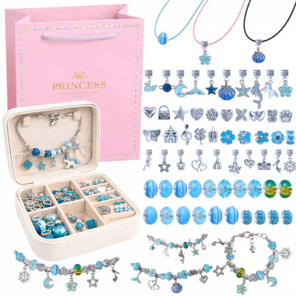 Бусины для изготовления браслетов и бус BLUE (P18321_N)