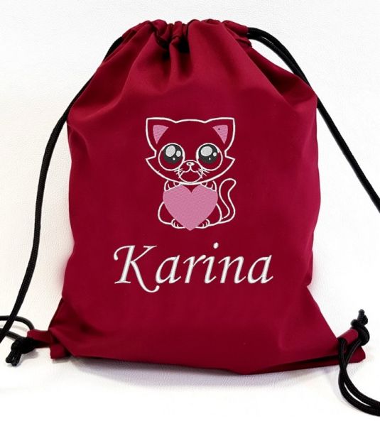 Детская спортивная сумка с персональной вышивкой КОТИК (CAT29)