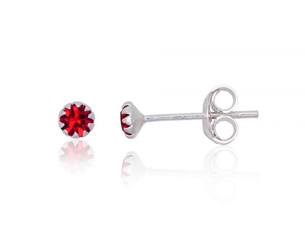 Серебряные серьги-пуссеты #2202663_CZ-R, Серебро 925°, Цирконы. Вес: 0.3