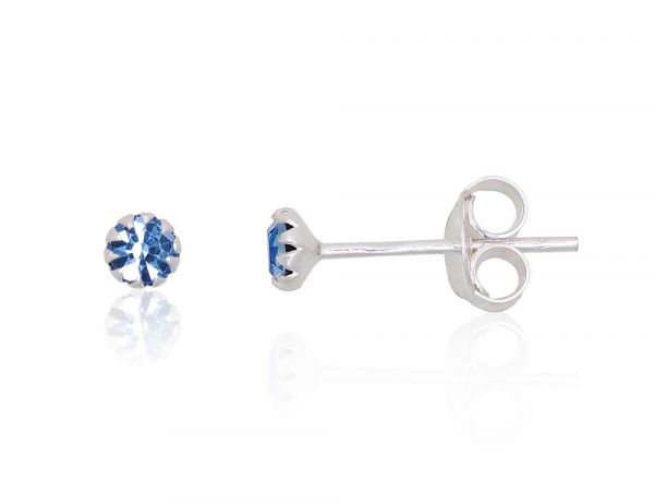 Серебряные серьги-пуссеты #2202663_CZ-LB, Серебро 925°, Цирконы. Вес: 0.3