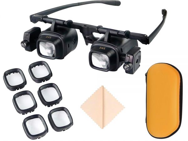 Palielināmas iluminētas brilles 2x 6x 8x