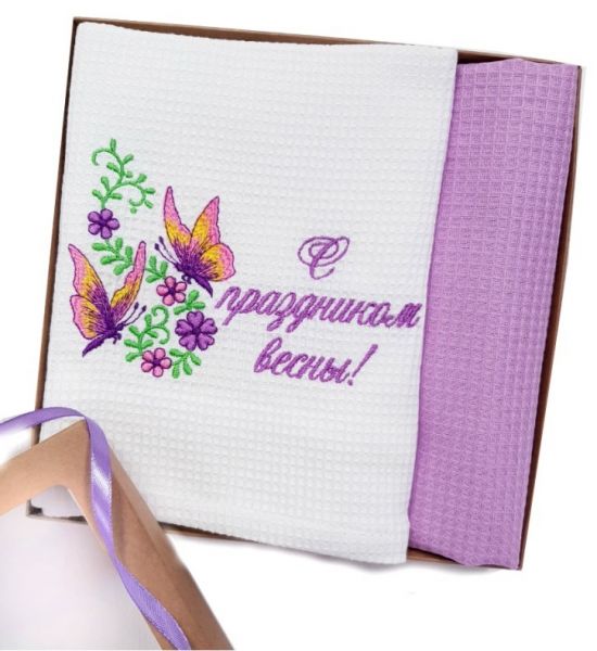 Virtuves vafeļu dvieļu komplekts ar izšuvumu