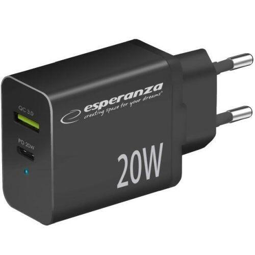 Esperanza EZC105K Lādētājs Type C 20W
