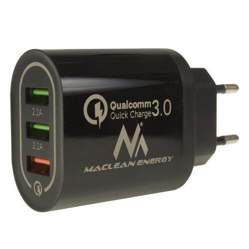 Maclean Energy MCE479B 3xUSB lādētājs QC