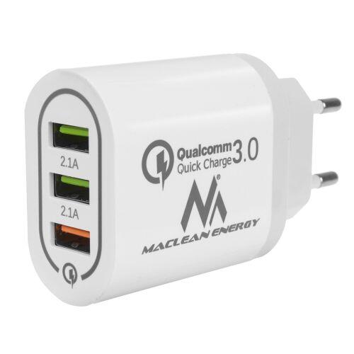 Maclean Energy MCE479W 3xUSB lādētājs QC