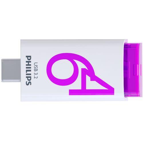 PHILIPS USB-C 3.2 Gen 1 Flash Drive Click Magic Purple 64GB (FM64FD175B/00)