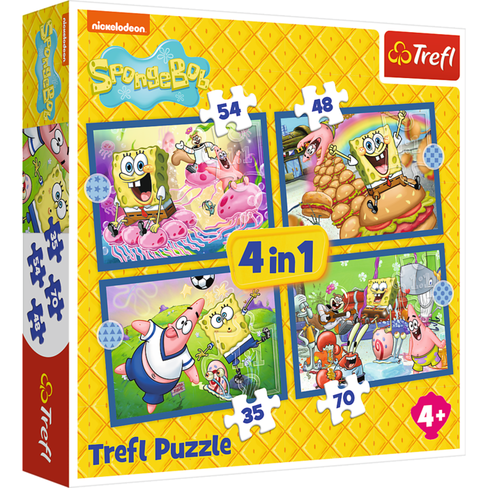 TREFL SPONGEBOB Pužļu komplekts 4 in