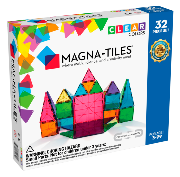 MAGNA-TILES Magnētiskais konstruktors "Tīras krāsas", 32 gab. (2132MT)