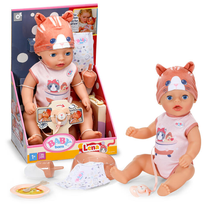 BABY BORN кукла Lena в костюме с кошачьим принтом, 36 cm (839560)