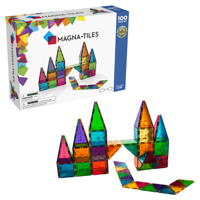MAGNA-TILES Krāsaini magnētiskie konstruktori, 100 gab