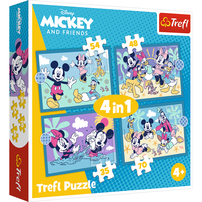 TREFL DISNEY Pužļu komplekts 4in1 Mikijs