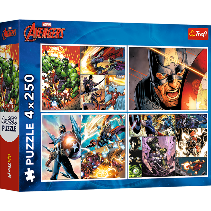 TREFL AVENGERS Pužļu komplekts 4x250 gab