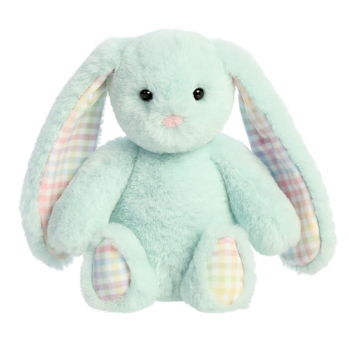 AURORA Rainbow Gingham Bunnies Плюшевый голубой заяц 18 см (201030F)