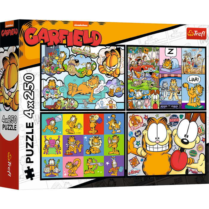 TREFL GARFIELD Pužļu komplekts Gārfīlds, 4x250