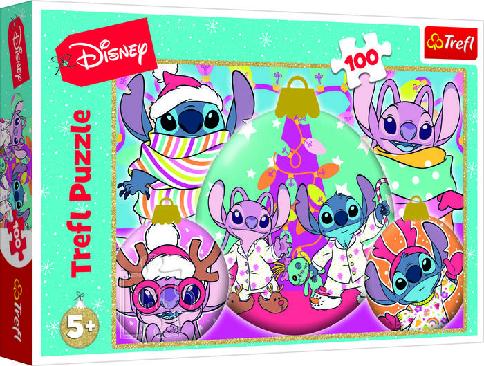 TREFL DISNEY STITCH Puzle Ziemassvētki, 100