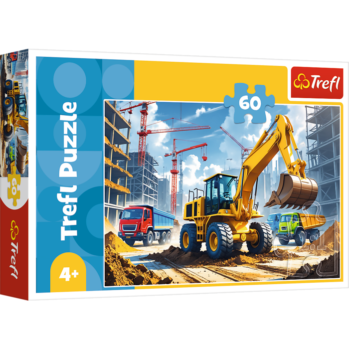 TREFL Puzle Ekskavatora-iekrāvēja traktors, 60 gab