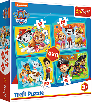 TREFL PAW PATROL Pužļu komplekts 4in1
