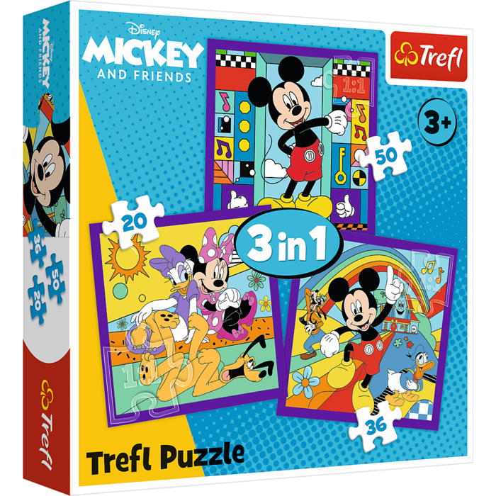 TREFL DISNEY Pužļu komplekts 3in1 Mikipele