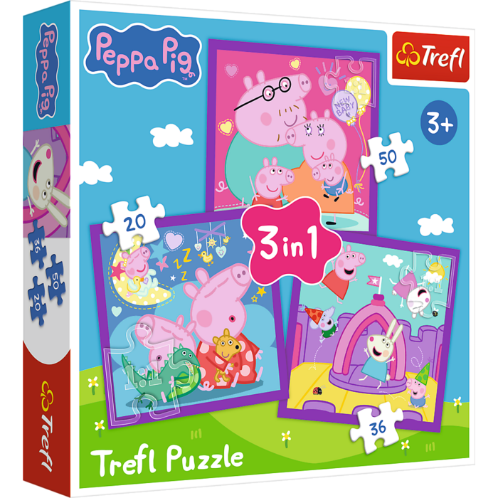 TREFL PEPPA PIG Pužļu komplekts 3in1