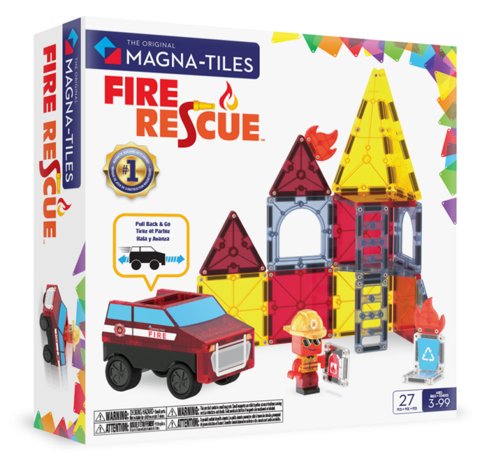 MAGNA-TILES Magnētiskais konstruktors Ugunsdzēsēju glābšana, 27 gab. (252027FRMT)