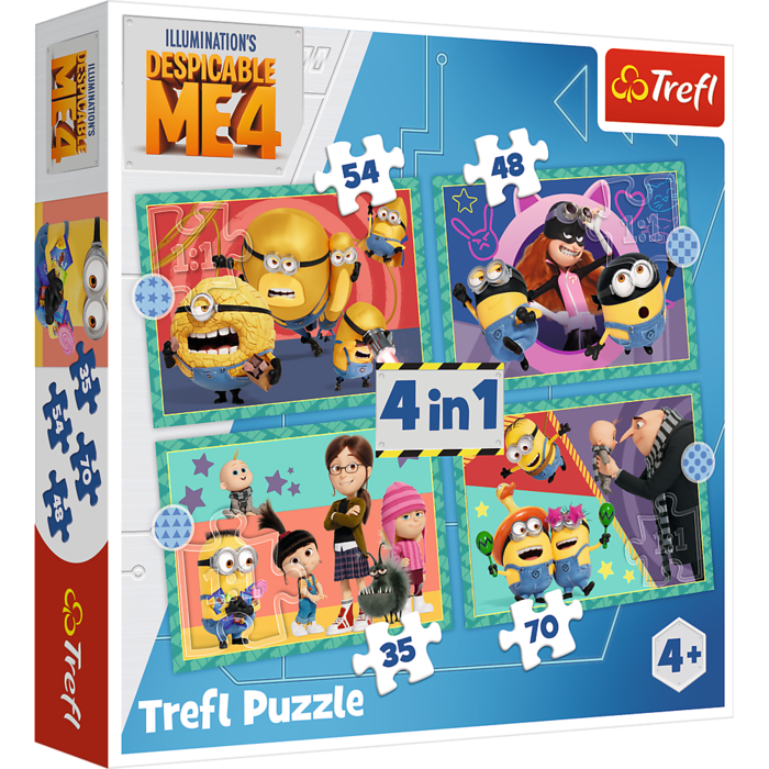 TREFL MINIONS Pužļu komplekts 4in1 Minions
