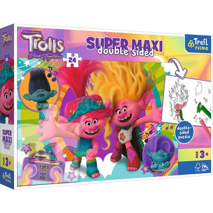 TREFL TROLLS Super Maxi puzle, 24