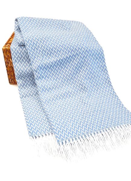 Kokvilnas pleds IBIZA light blue 140x200